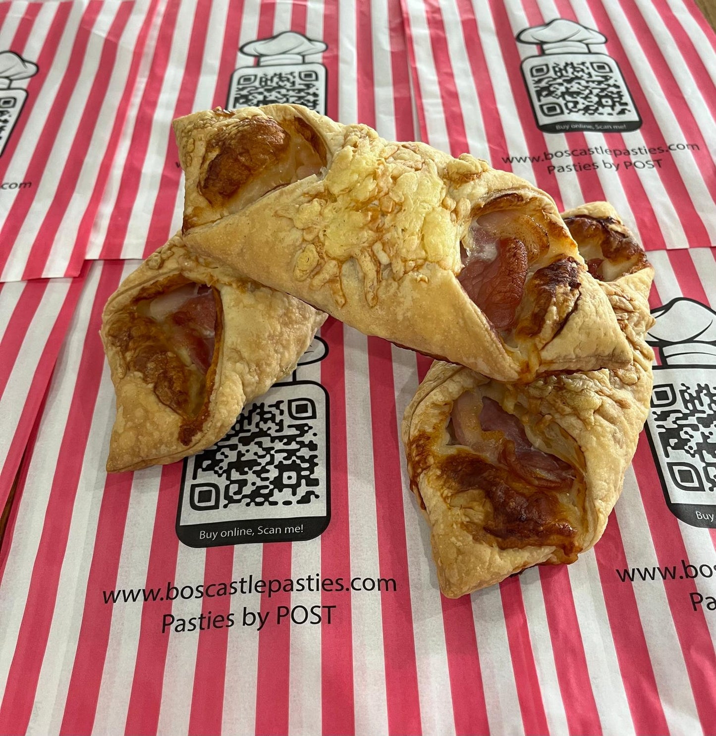 Family Pack! your choice of 6 Frozen un-baked Pasties 6 Sausage rolls and 6 Bacon Puffs