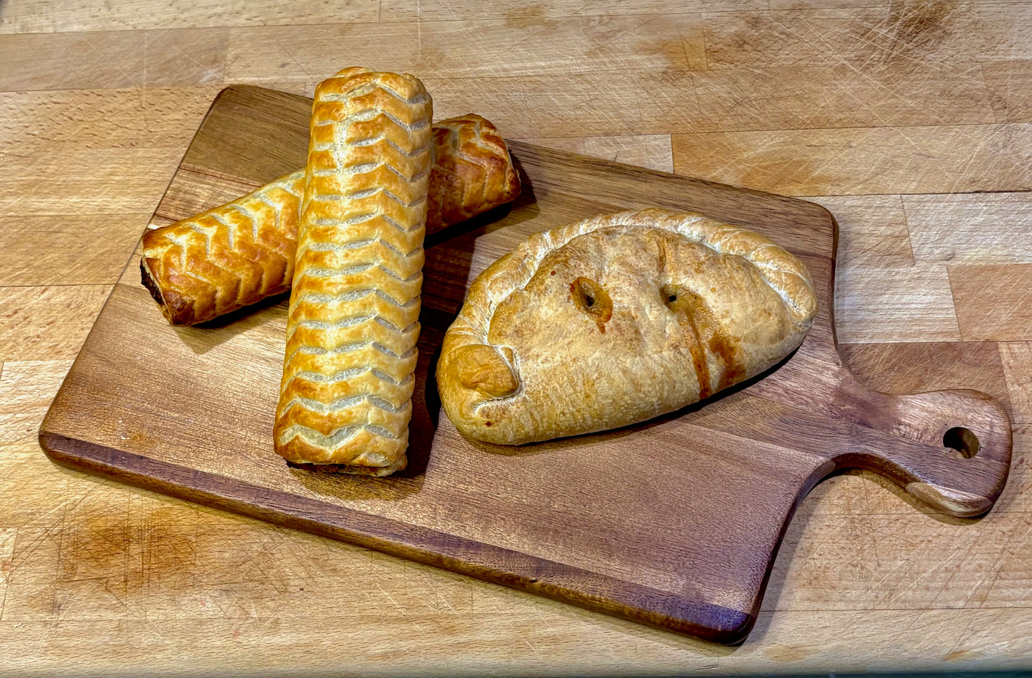 Vegan Family Pack! your choice of 8 Frozen un-baked Pasties & 8 Sausage rolls